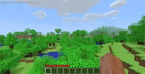 Screenshot of Minecraft Alpha 1.1.2_01 showing a terrain