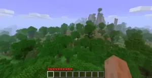 Screenshot of Minecraft Beta 1.7.3 showing a terrain
