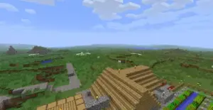 Screenshot of Minecraft Release 1.1 showing a terrain